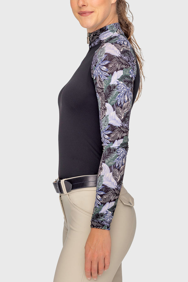 Sage Rainforest Long Sleeve Raglan 1/4 Zip Sun Shirt