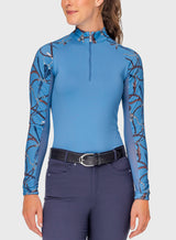 Tahoe Blue Belts Long Sleeve Raglan 1/4 Zip Sun Shirt