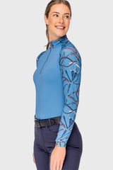Tahoe Blue Belts Long Sleeve Raglan 1/4 Zip Sun Shirt Kastel Denmark