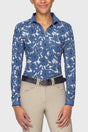 Pacific Blue Wild Rose Long Sleeve 1/4 Zip Sun Shirt Kastel Denmark