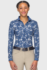 Pacific Blue Wild Rose Long Sleeve 1/4 Zip Sun Shirt Kastel Denmark