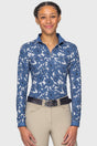 Pacific Blue Wild Rose Long Sleeve 1/4 Zip Sun Shirt Kastel Denmark
