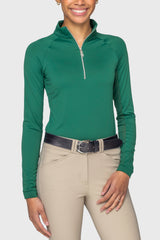 Kelly Green Long Sleeve 1/4 Zip Sun Shirt W/ Silver Zip Kastel Denmark