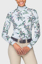 Powder Blue Botanical Long Sleeve 1/4 Zip Sun Shirt Kastel Denmark