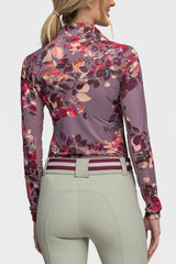 Long Sleeve Dusty Mauve Watercolor Floral 1/4 Zip