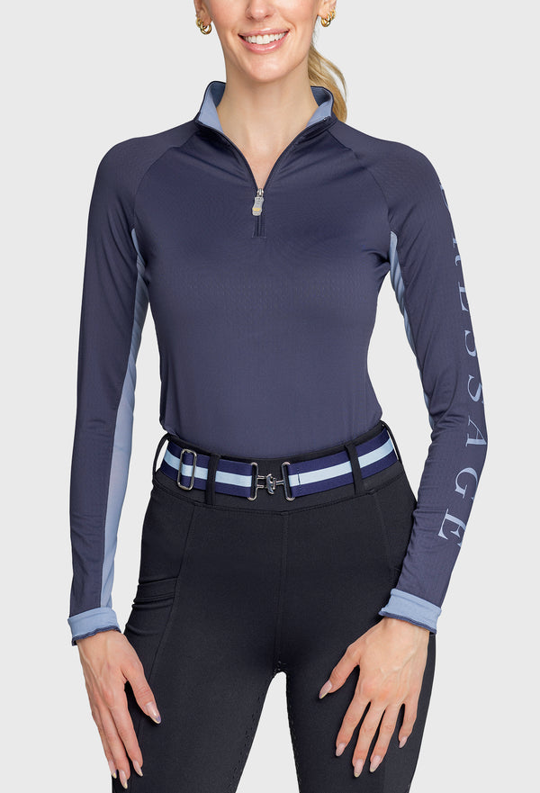 Long Sleeve Navy "Dressage" 1/4 Zip-Kastel Denmark US