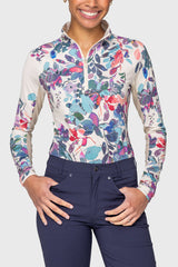 Amethyst Watercolor Floral Long Sleeve Sun Shirt Kastel Denmark