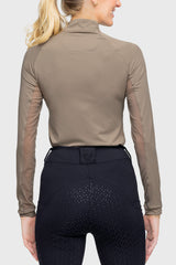Long Sleeve Taupe Solid 1/4 Zip - [Kastel]