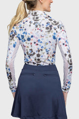 Long Sleeve Seaside Abstract 1/4 Zip Shirt - [Kastel]