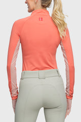 Slim Fit, Long Sleeve Shirt Coral Shirred Raglan Shirt - Final Sale