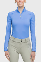 Slim Fit, Periwinkle Shirred Shoulder Raglan Shirt - Final Sale