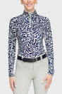 Black & White Climbing Vine 1/4 Zip Long Sleeve Shirt - [Kastel]