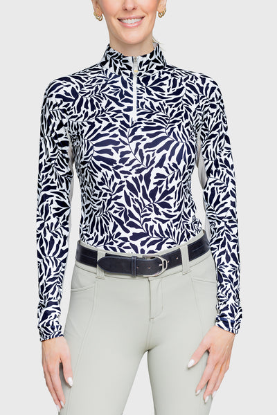 Black & White Climbing Vine 1/4 Zip Long Sleeve Shirt – Kastel