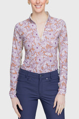 Tuscan Wild Rose Long Sleeve 1/4 Zip Shirt - [Kastel]