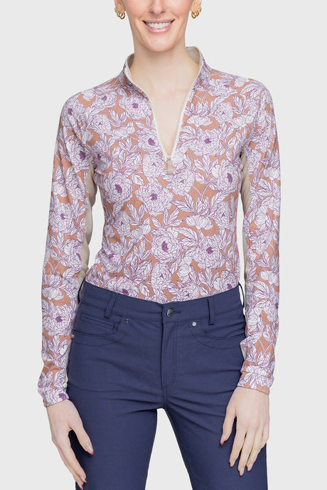 Tuscan Wild Rose Long Sleeve 1/4 Zip Shirt - [Kastel]