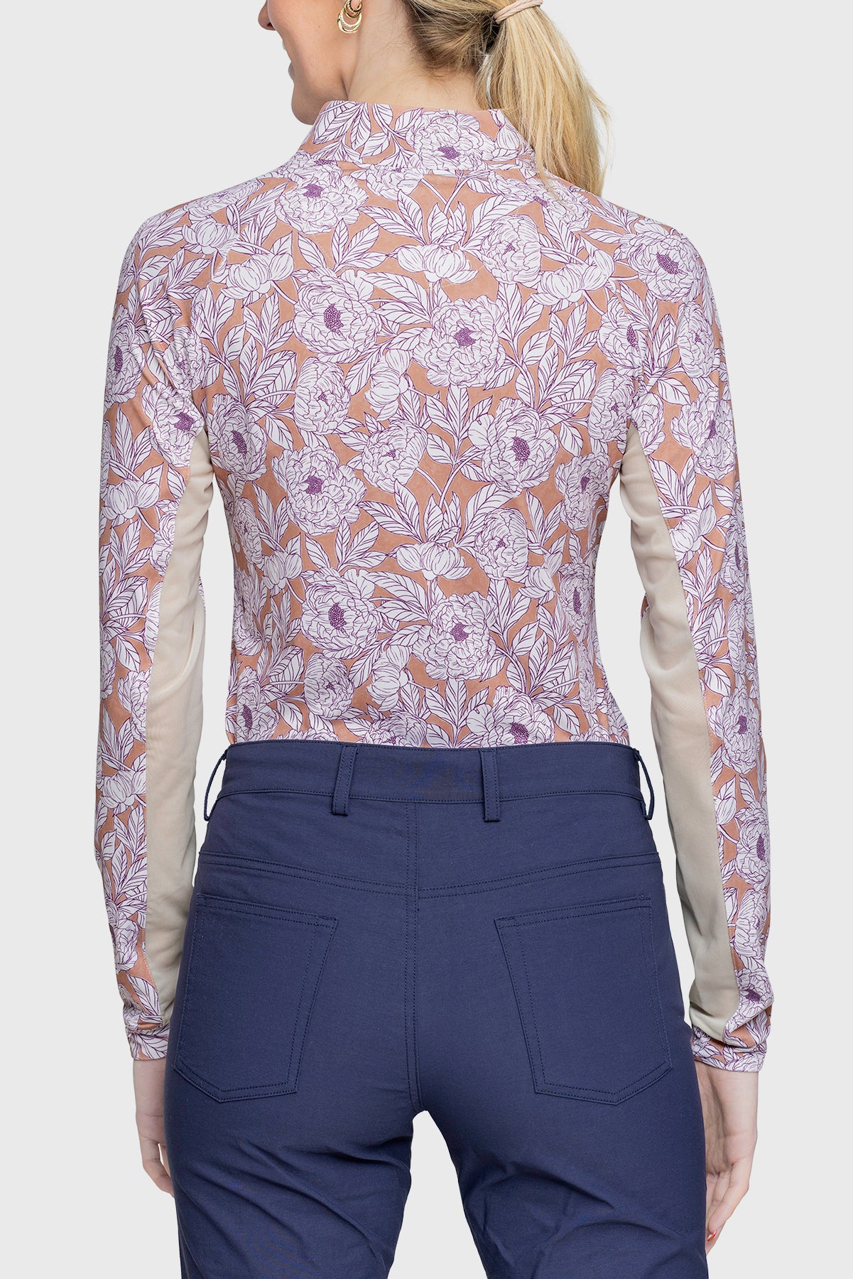 Tuscan Wild Rose Long Sleeve 1/4 Zip Shirt - [Kastel]