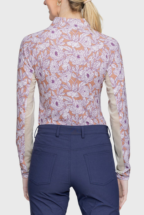 Tuscan Wild Rose Long Sleeve 1/4 Zip Shirt - [Kastel]