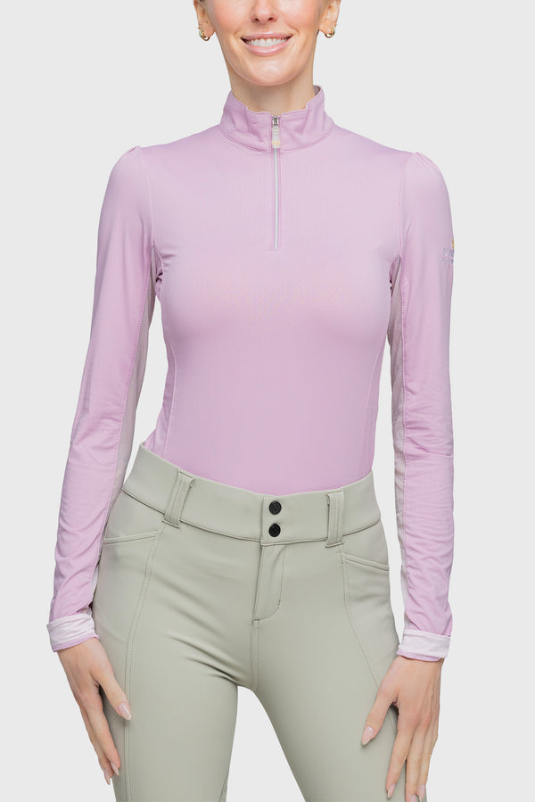 Slim Fit, Lilac Shirred Shoulder - Final Sale