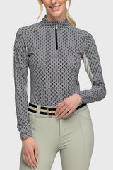 Black & White Geo Long Sleeve Sun Shirt - [Kastel]