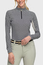 Black & White Geo Long Sleeve Sun Shirt - [Kastel]