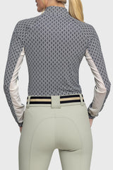 Black & White Geo Long Sleeve Sun Shirt - [Kastel]