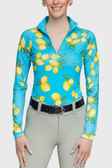 Long Sleeve Azure Lemons 1/4 Zip - [Kastel]