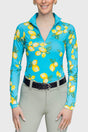 Long Sleeve Azure Lemons 1/4 Zip - [Kastel]