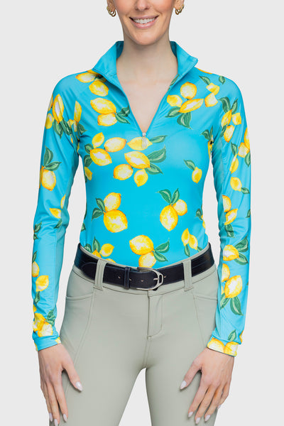 Azure Lemons Long Sleeve 1/4 Zip Sun Shirt – Kastel Denmark US