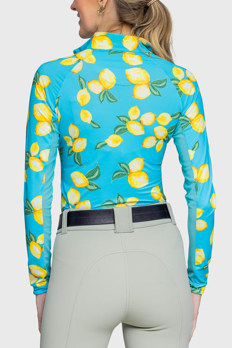 Long Sleeve Azure Lemons 1/4 Zip - [Kastel]