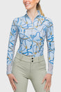 Long Sleeve Robin's Egg Belt Print 1/4 Zip - [Kastel]