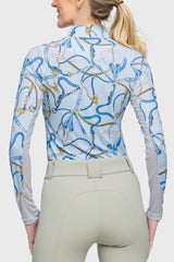 Long Sleeve Robin's Egg Belt Print 1/4 Zip - [Kastel]