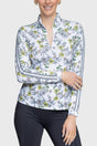 Long Sleeve Yellow Wild Poppies 1/4 Zip With Trim - [Kastel]