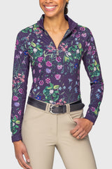 Violet Botanical Garden Long Sleeve 1/4 Zip Sun Shirt Kastel Denmark US