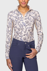 Periwinkle French Tulip Long Sleeve 1/4 Zip Sun Shirt Kastel Denmark US
