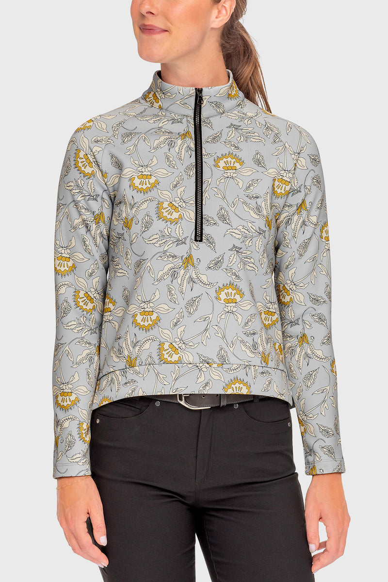 Dove Vintage Jacobean Scuba Pullover 1/2 Zip - [Kastel]