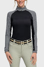 Black & White Geo Raglan Long Sleeve Sun Shirt - [Kastel]