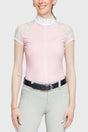 Ballerina Pink & White Lace Cap Sleeve Show Shirt - [Kastel]