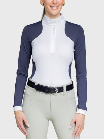 Chemise équitation Femme Kastel Denmark – Manches Longues, Quart Zip – Taille S