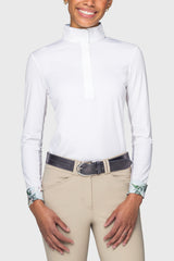 Powder Blue Botanical Tailored Long Sleeve Shirt 1/4 Zip Sun Shirt Kastel Denmark