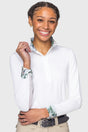 Powder Blue Botanical Tailored Long Sleeve Shirt 1/4 Zip Show Shirt Kastel Denmark