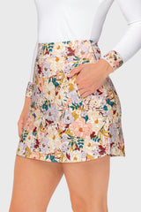Champagne Blooming Peonies Athletic Skort