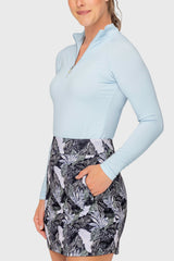 Hamptons Blue 1/4 Zip Long Sleeve Shirt w/Silver Zipper Kastel Denmark