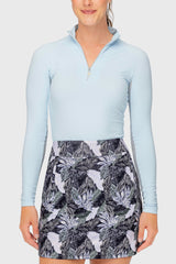 Hamptons Blue 1/4 Zip Long Sleeve Shirt w/Silver Zipper Kastel Denmark