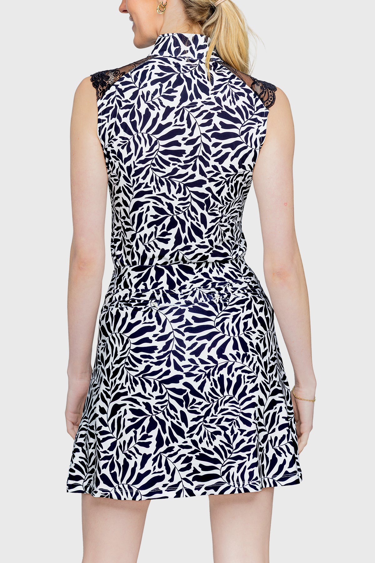 Black & White Climbing Vine Skort - [Kastel]