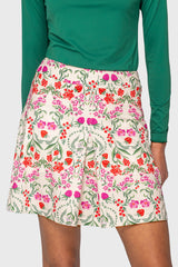 Red Scandinavian Berries Pleated Skort Kastel Denmark US