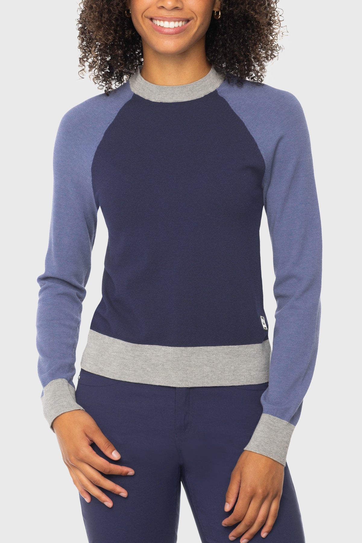 Navy, Blue, & Gray Crewneck Colorblock Sweater Kastel Denmark US