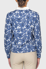 Pacific Blue Wild Rose Long Sleeve Rugby Sweatshirt Kastel Denmark