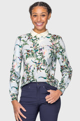 Powder Blue Botanical Long Sleeve Rugby Sweatshirt Kastel Denmark