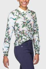 Powder Blue Botanical Long Sleeve Rugby Sweatshirt Kastel Denmark