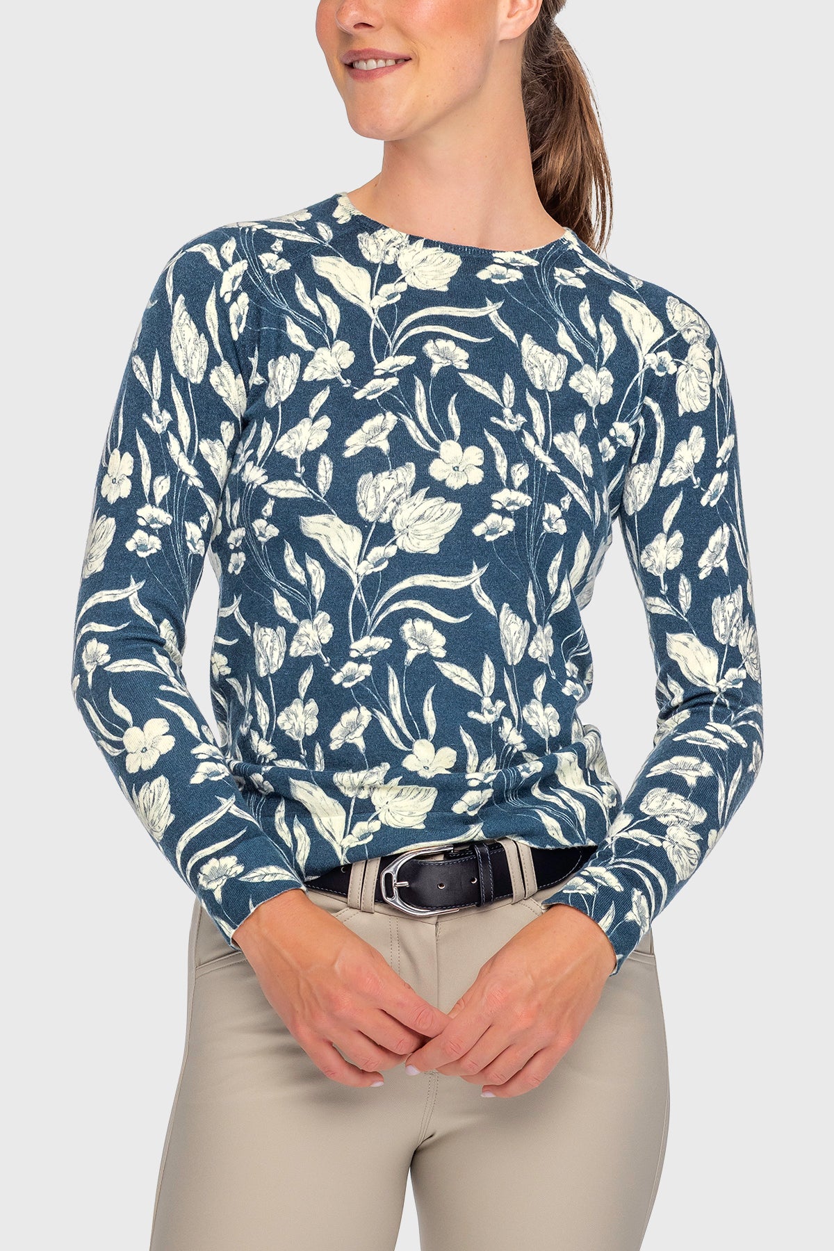 Sailor Blue French Tulip Crewneck Sweater - [Kastel]